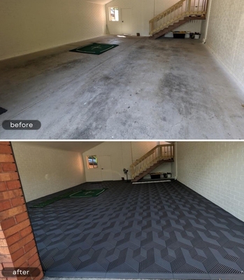 مكافحة الانزلاق 12x12 أرضية المرآب بلاط مكافحة الأشعة فوق البنفسجية