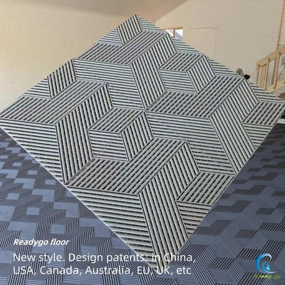 25000 باوندات بلاستيكية متداخلة أرضية المرآب البلاط 3D مكعب 400x400mm
