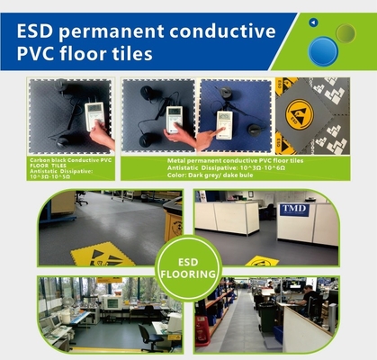 بلاط الأرضية الموصلة ESD المترابطة بلاط PVC مضاد للستاتيك